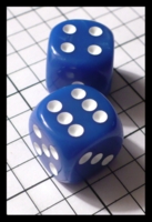 Dice : Dice - 6D Pipped - Blue with White Pips - FA collection buy Dec 2010